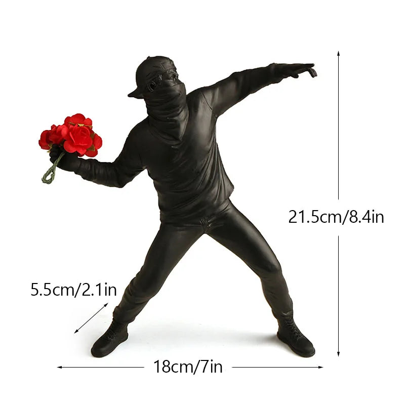 BowLift | Artify Banksy sculpture collection | Flower thrower & balloon girl | Pop art figures | Modern office & home decoration