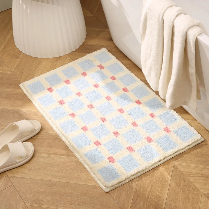 Long Tufting Grids Bathroom Mat | Bowlift