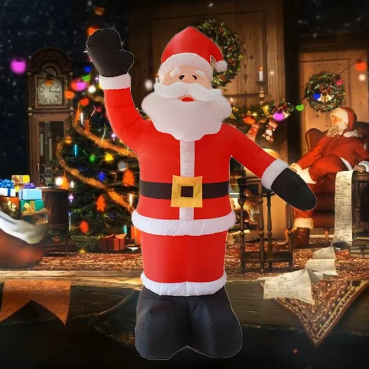 BowLift | Giant 6ft Inflatable Santa Claus with LED Light for Christmas and Holiday Yard Decor