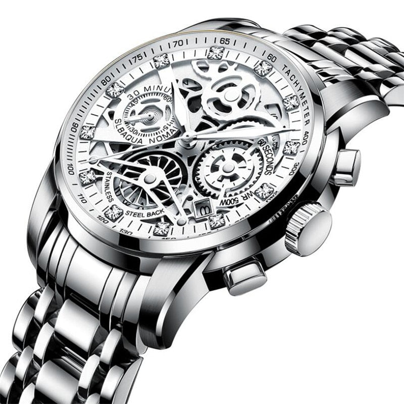 SkeletonWatch - Stijlvol Herenhorloge met Zwart Design Bowlift