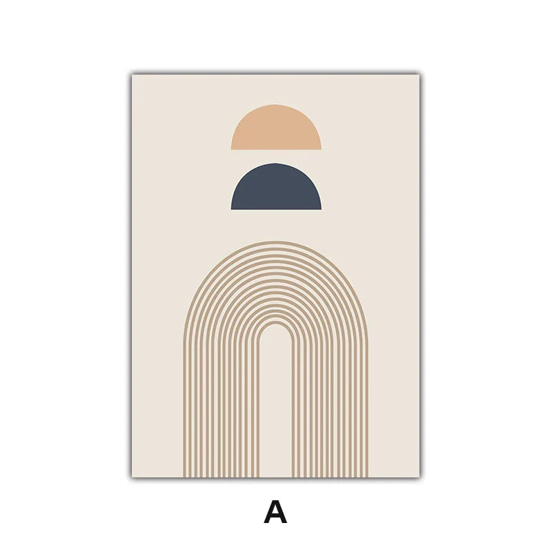 Minimalist Abstract Solar Geometry Wall Art Fine Art Canvas Prints Pictures For Living Room Bedroom, Home Office Art Decor | Bowlift