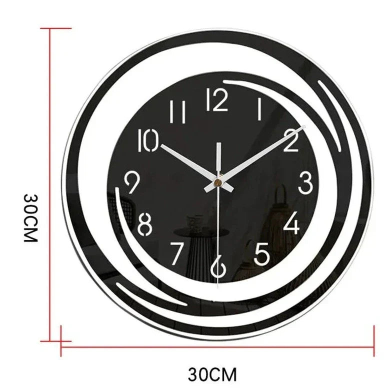 BowLift | Modern Black Wall Clock made of Acrylic - ScandiTime