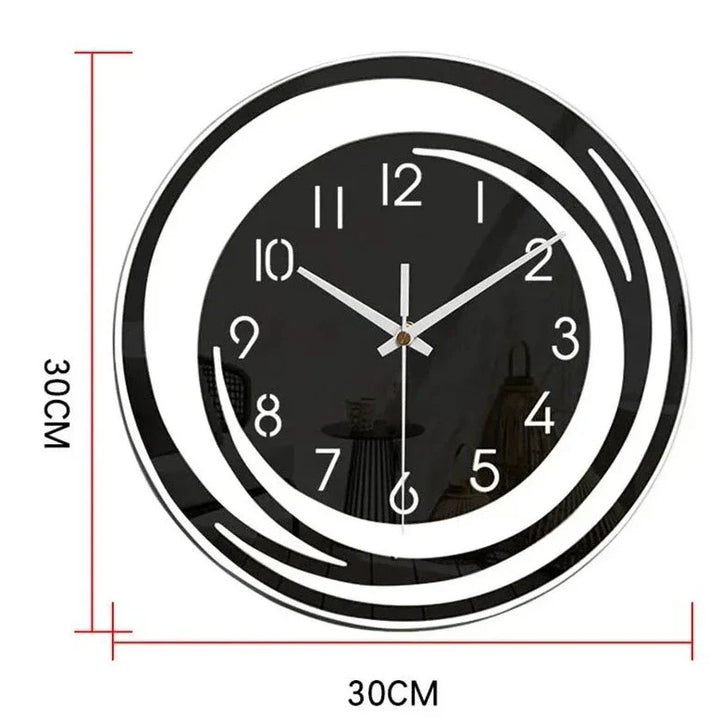 BowLift | Modern Black Wall Clock made of Acrylic - ScandiTime