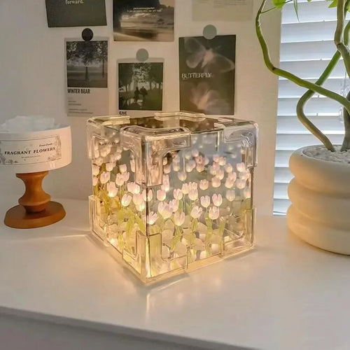 3D Tulip DIY Flower Cube Night Lamp | Bowlift