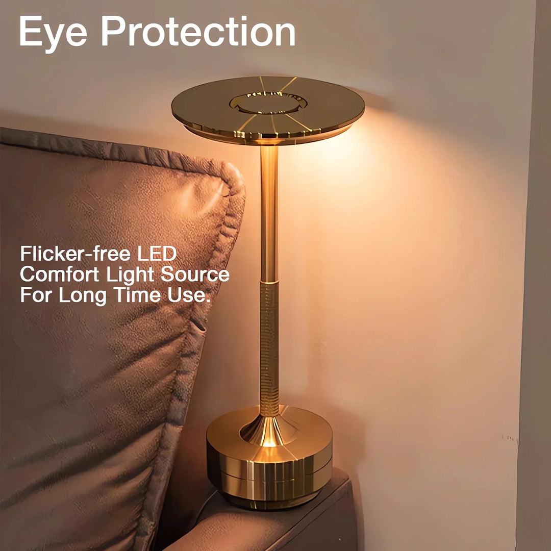 BowLift | Cordless Rechargeable Modern Aura Table Lamp with Touch Controls | Wireless LED Light for Modern Side Tables and Office Desks | Minimalist Table Lamp