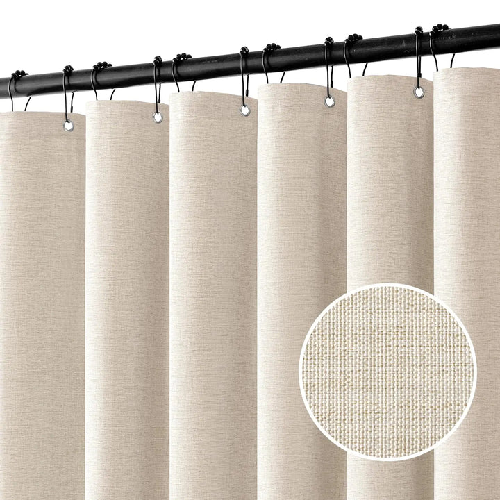 Luxurious shower curtain made of linen – Waterproof and thick artificial linen Bowlift
