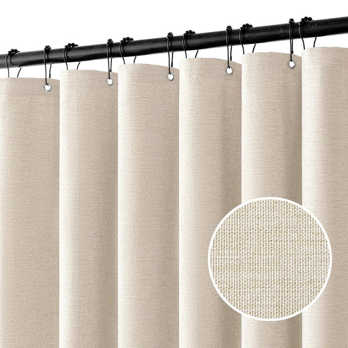 Luxurious shower curtain made of linen – Waterproof and thick artificial linen Bowlift