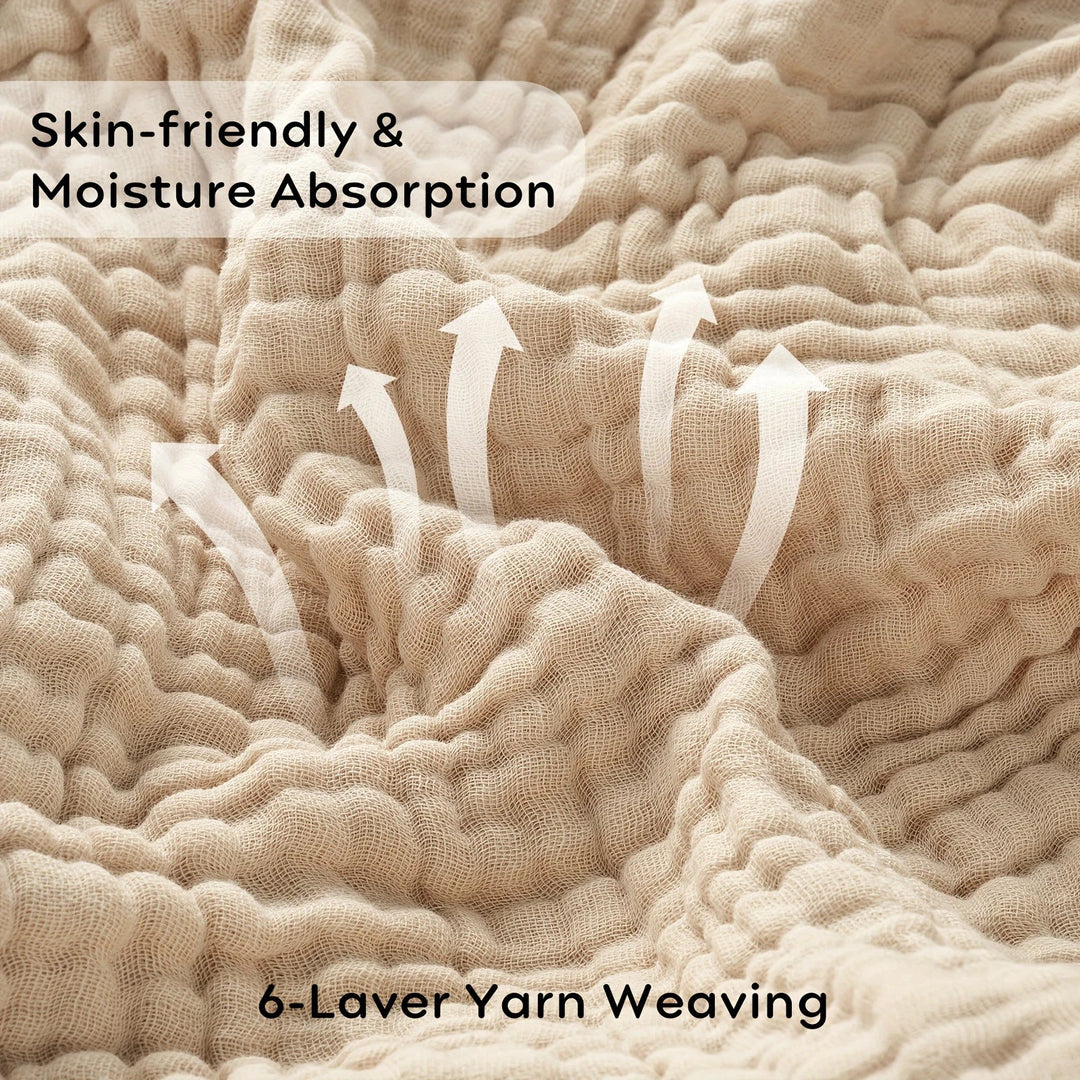 BowLift | CottonBreeze | Muslin Blanket made of 100% Cotton | 6-layer, Breathable & Lightweight | For Sofa & Bed