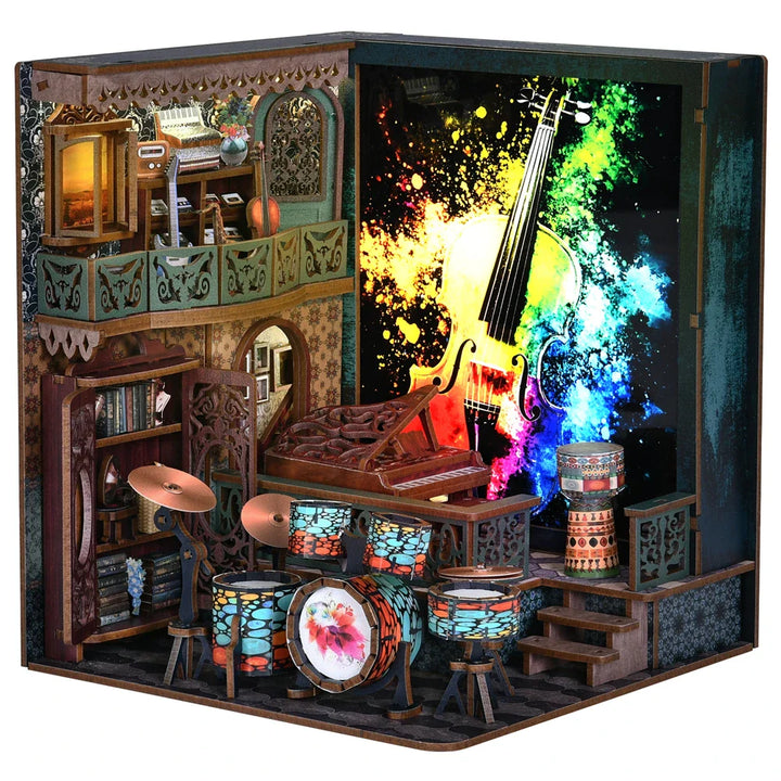 BowLift | SoleCaffè DIY Book Nook | Miniature Coffee House 3D Wood Kit | With LED Lighting | Creative Bookshelf Diorama & Gift Idea