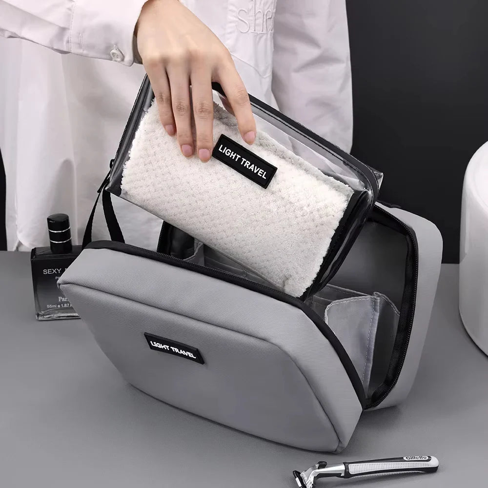 BowLift | Packvard Men's Toiletry Bag Travel | 24×16×11 cm | Water-repellent & Tear-resistant | With Carry Handle & Plenty of Storage