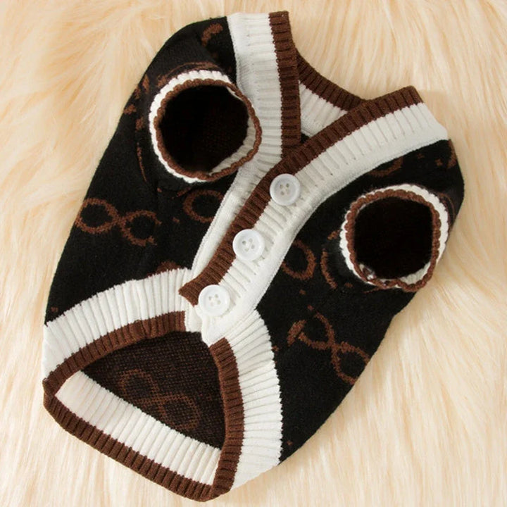 Dog cardigan made of knit warm and striped Bowlift