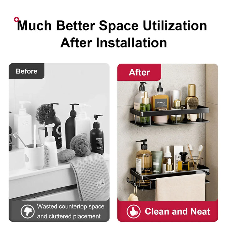 Shower shelf without drilling aluminum | Bowlift