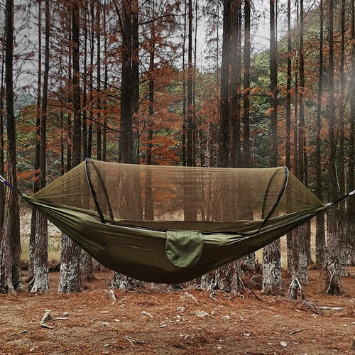 OutdoorRelax Hammock with Mosquito Net and Quick Release – 200 kg Load Capacity | Bowlift