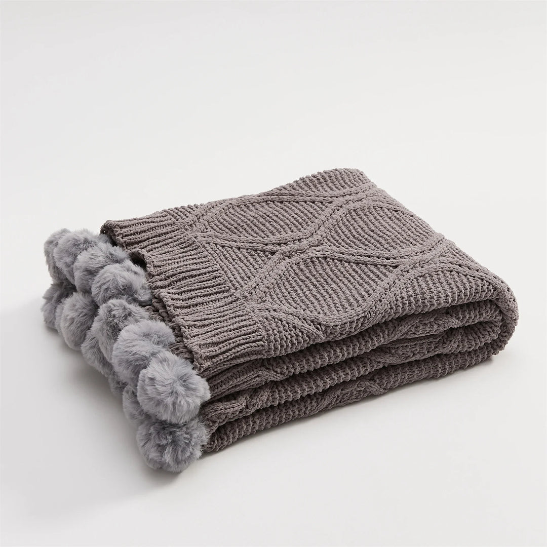 HeartCozy Blanket – Luxe Chenille Blanket with Heart Fringes Bowlift