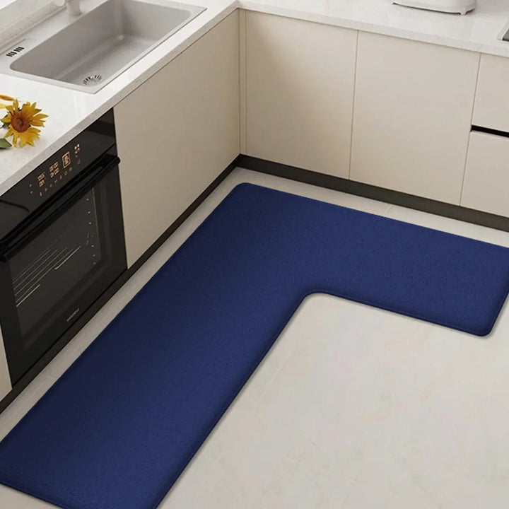 BowLift | CleanLuxe Kitchen Mat | L-shaped & Thickened | Non-slip, Oil-absorbent & Dirt-repellent | Soft Flannel for More Comfort