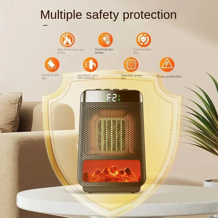 BowLift | 3D Dynamic Flame Electric Heater | 1500W Portable, ECO-Friendly & Fast Heating for Bathroom and Home Use