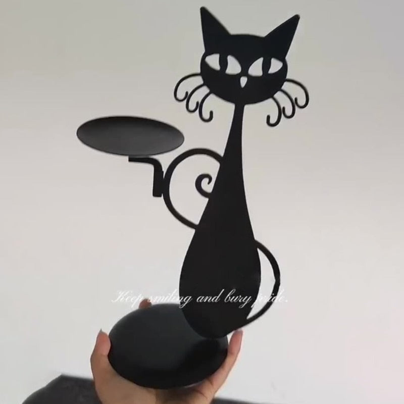BowLift | Black Cat Candle Holder | Add a touch of mystique to your interior