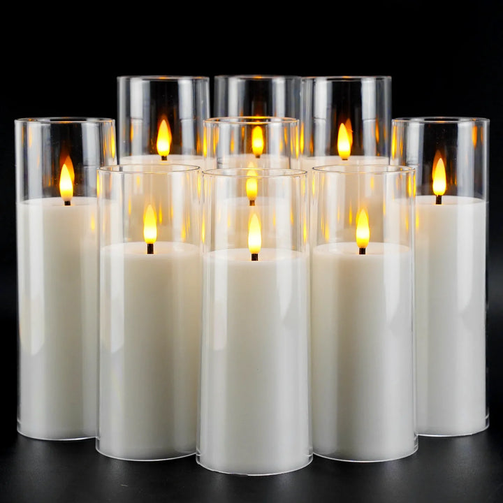 Flameless Acrylic Candle 9-Piece Set Bowlift