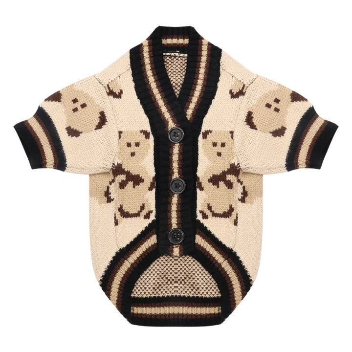 Dog cardigan made of knit warm and striped Bowlift
