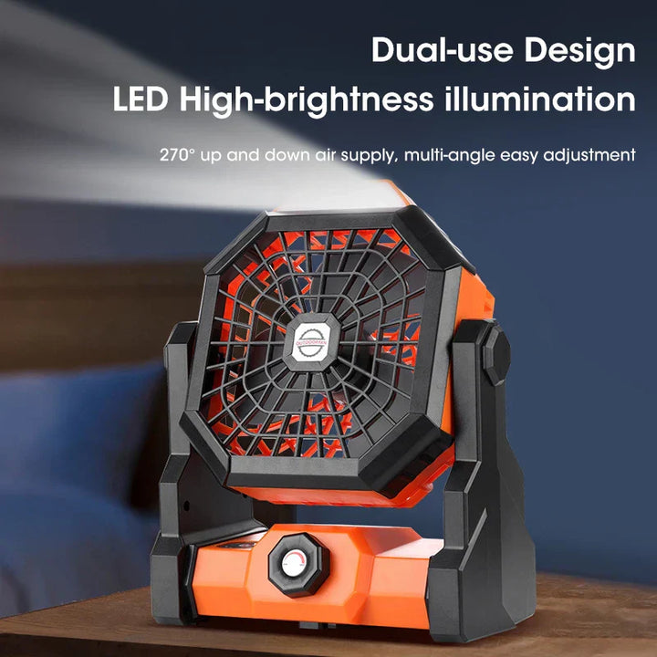 BowLift | LumoFan Pro | Camping Fan with LED | 7800 mAh Battery | USB Rechargeable