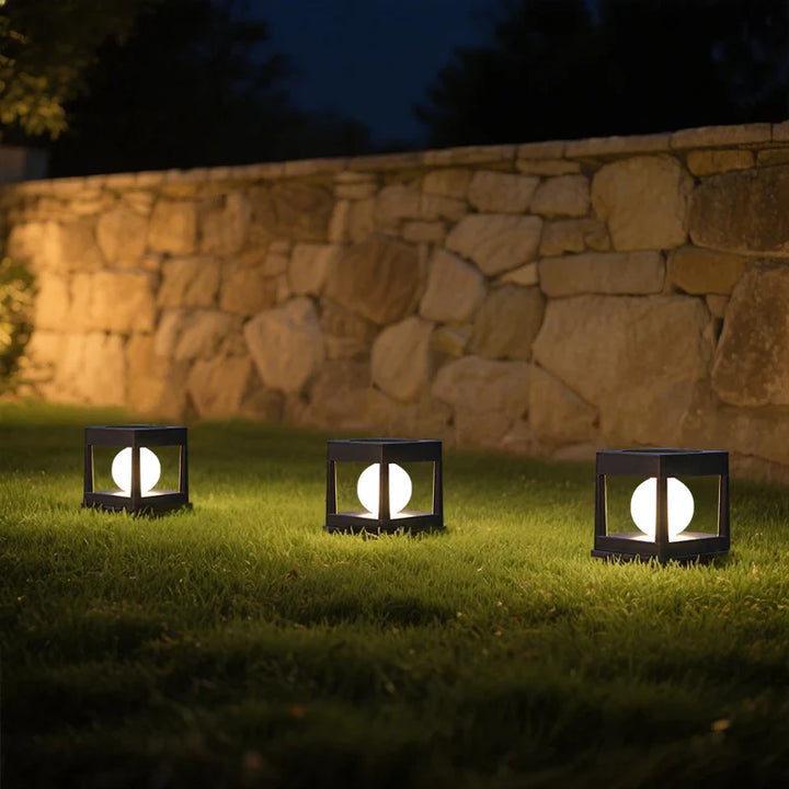 BowLift | Solar Garden Lantern LUMOVIA DuoLight | 2 Light Colors | IP65 Waterproof | For Ground, Terrace & Stake Mounting | 11.8 x 11.8 x 11.5 cm