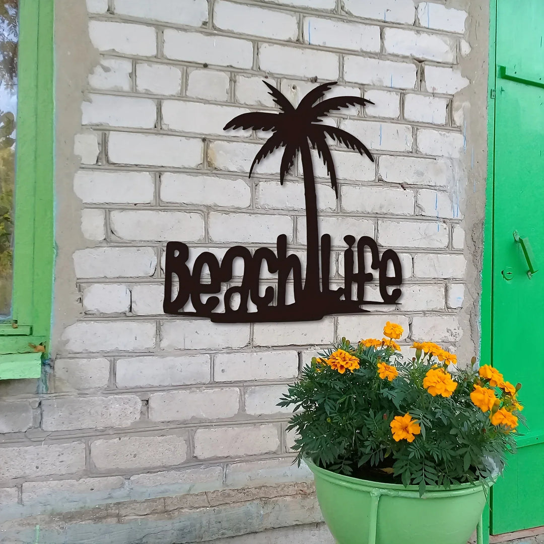 Beach Life Coconut Tree Metal Wall Art 3d Decoration For Living Room Bedroom Home Office Wall Decoration | Bowlift