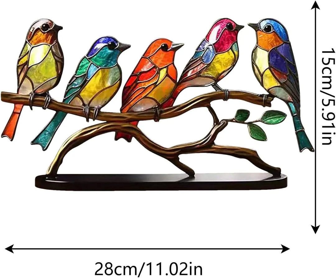 ElegantAviary | Colorful Birds on Branch Desk Ornaments Bowlift