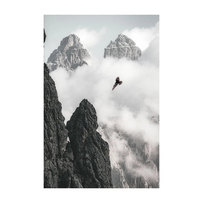 Northern Wilderness Eagle Deer Landscape Wall Art Fine Art Canvas Prints Pictures For Living Room Dining Room Nordic Home Decor | Bowlift