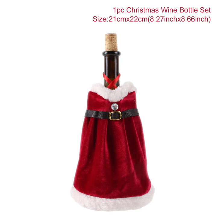 BowLift | Festivora Wine Bottle Cover | Christmas Decoration 2025 | Fabric Cover for Wine & Champagne Bottles | Perfect Gift & Table Decoration for Christmas & New Year 2026