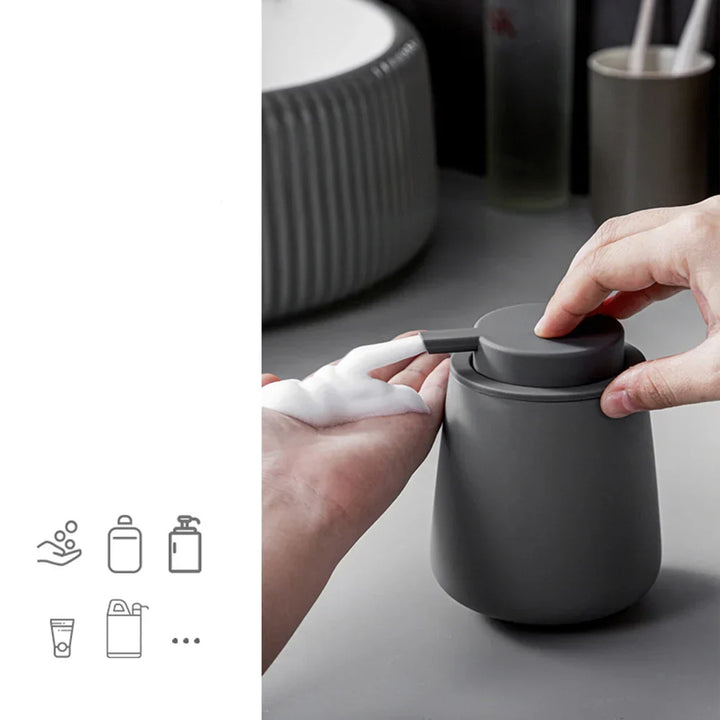 CeramiLux 300 ml Luxury Soap Dispenser made of Ceramic – for Soap, Shampoo, Conditioner or Lotion Bowlift