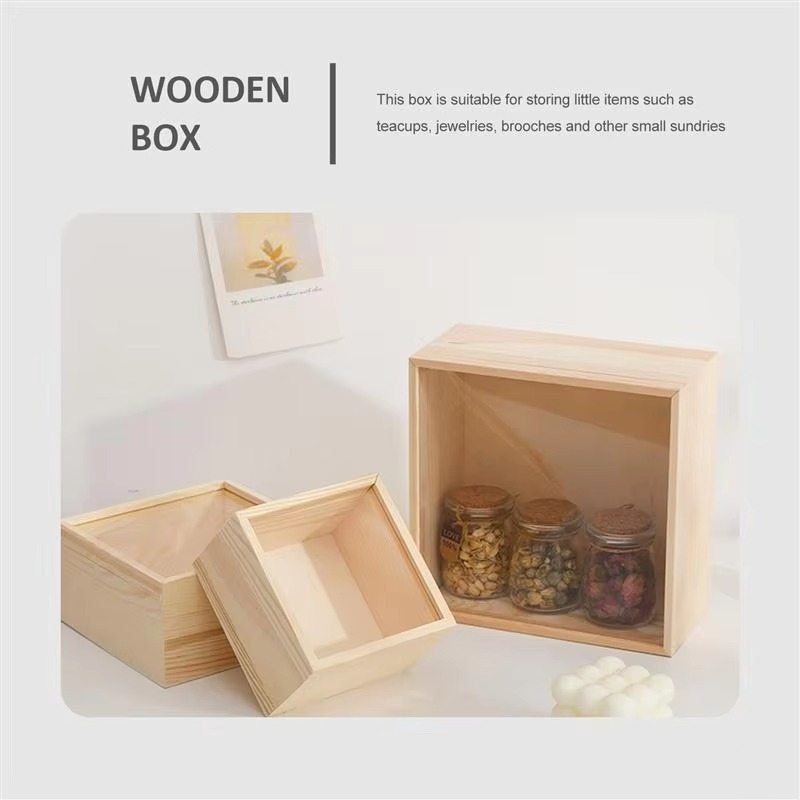 BowLift | Rustic Unfinished Wooden Storage Box with Sliding Lid – Jewelry, Keepsake, and Gift Chest