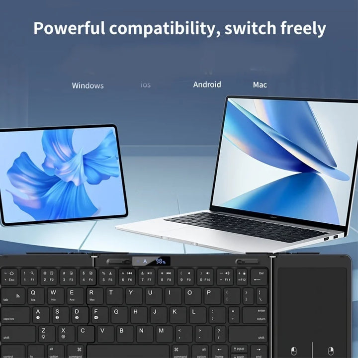 BowLift | Foldable RGB Wireless Built-in Touchpad Backlit Travel Keyboard