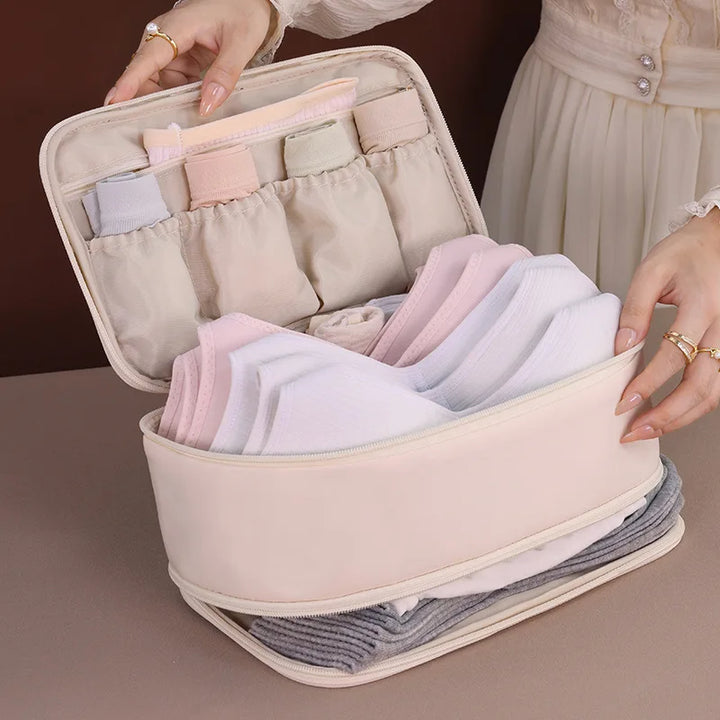 BowLift | Travella Laundry Organizer | 2 Compartments & Compact | For Underwear & Socks | Light & Sturdy