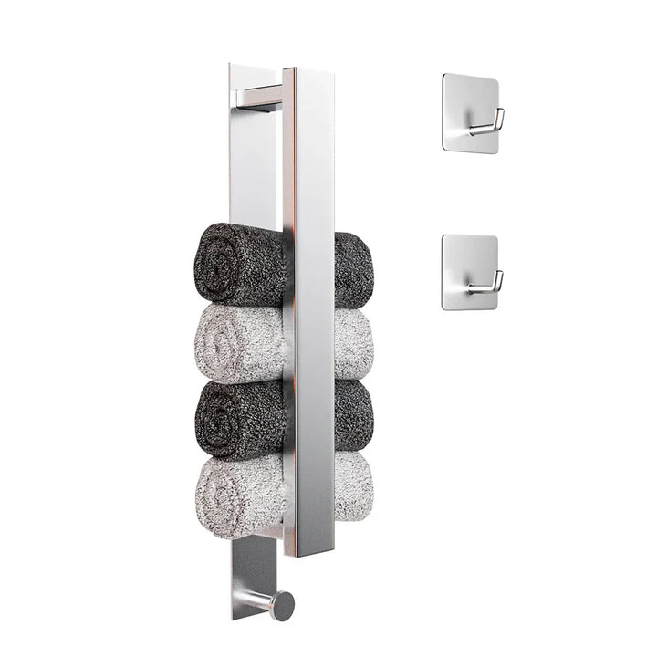 BowLift | Modern Self-Adhesive Towel Rack - in Silver and Black