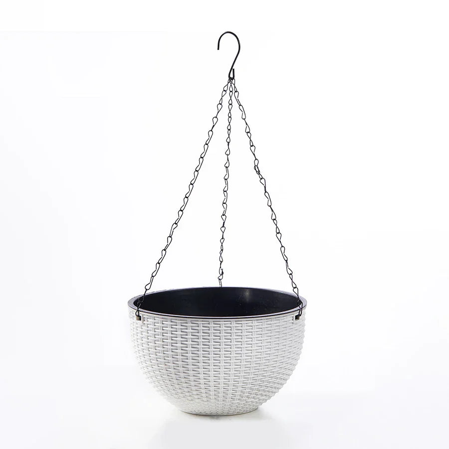 BowLift | Rattania Bloom Hanging Pot | European Style | Honeycomb Pattern & Rattan Look | For Garden, Balcony & Interiors