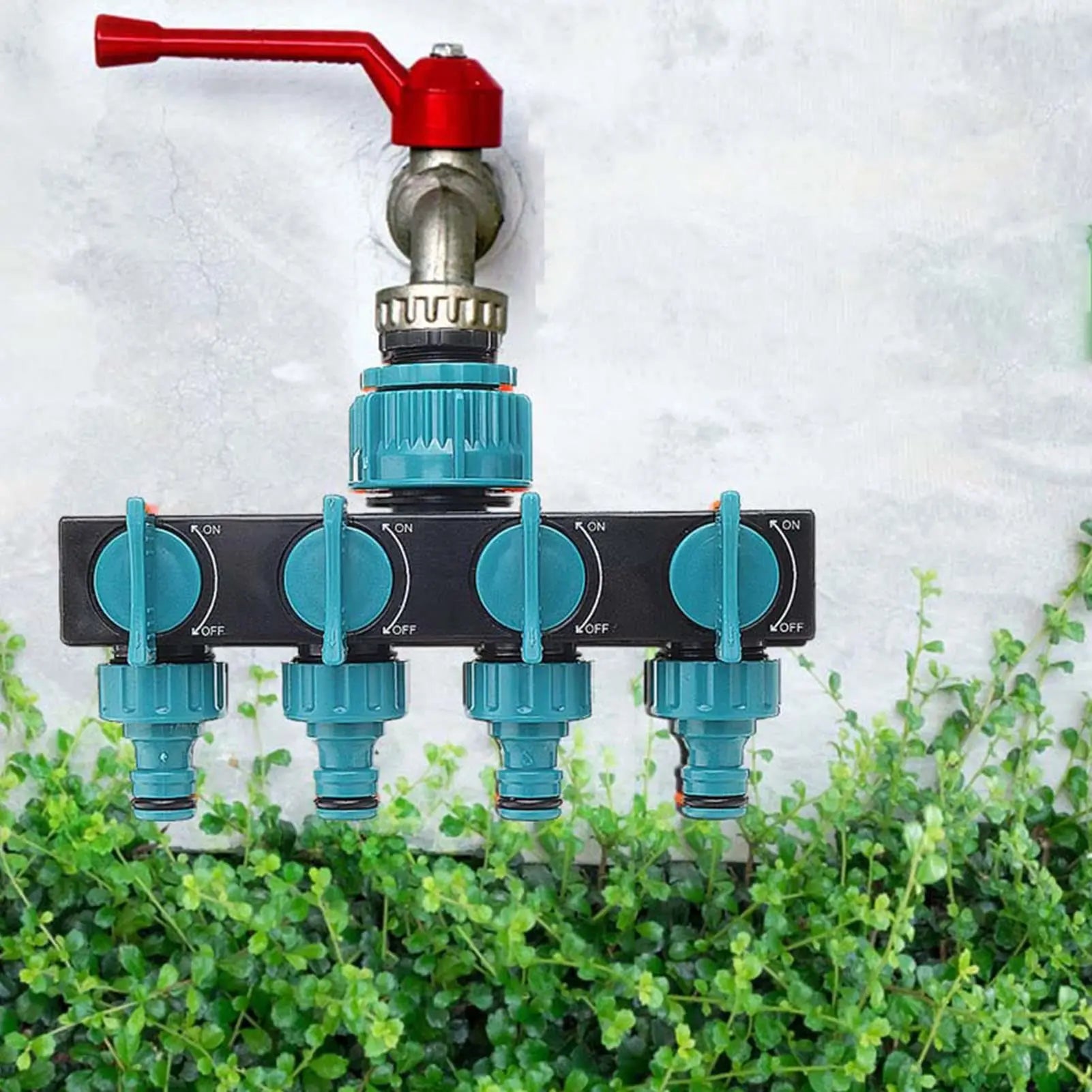 BowLift | AquaSplit 4-Way Distributor | For ½", ¾", 1" Threads | Robust Design | Green-Black