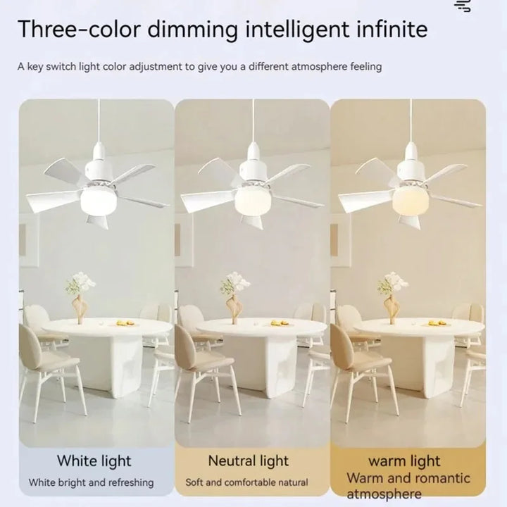 30W E27 Ceiling Fan Light with Remote - LED Dimming Function, Intelligent Silent Fan for Bedroom & Living Room | Bowlift