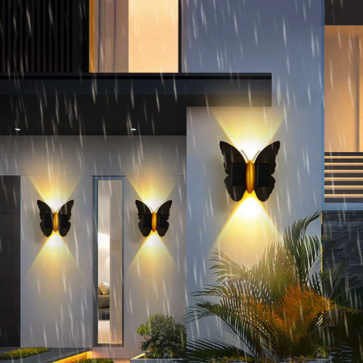 BowLift | Lumora FlyGlow Solar Wall Light Butterfly | With Motion Sensor & Auto On/Off | IP65 Waterproof | For Garden & Entrance