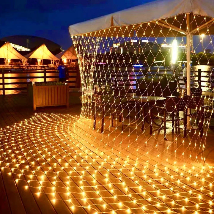 BowLift | LED Net String Lights Luminet | 96–320 LEDs | Warm White, White & Colorful | 8 Lighting Modes | 220V EU Plug | For Christmas, Wedding & Garden