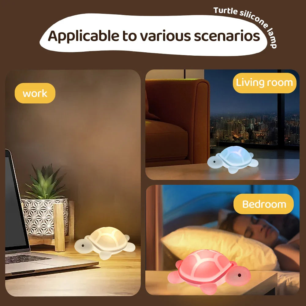BowLift | ShellGlow LED Night Light | Cute Turtle | Soft Silicone | Color Change & Warm Light | USB-C Rechargeable | 10.2 × 15.8 × 6.1 cm