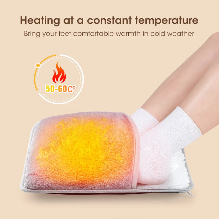 BowLift | WarmStep Electric Foot Heating Mat | USB Heated Foot Warmer | Soft Flannel | Washable & Energy Saving