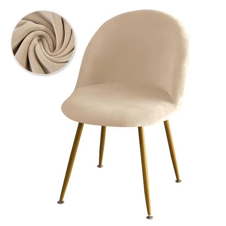 BowLift | Elastic Velvet Chair Covers - Stretch Low Back Slipcovers for Dining and Makeup Chairs