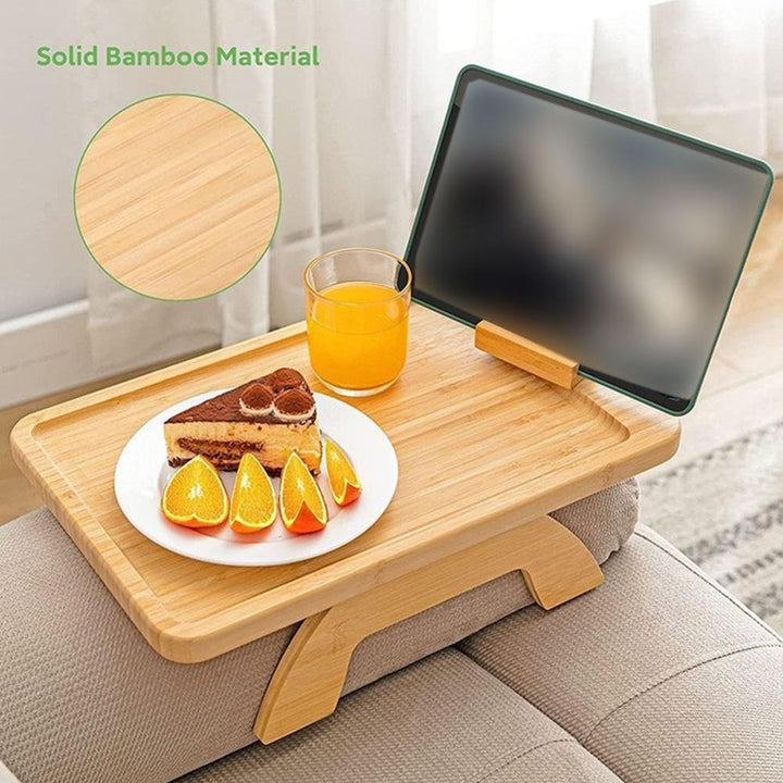 BowLift | Comfy Sofa Armrest Wooden Tray