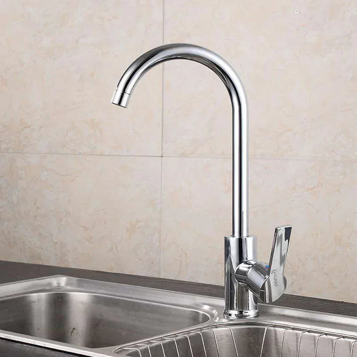 Chrome faucet with single lever mixer – High-quality faucet for sinks, easy to clean, durable and simple installation for modern kitchens | Bowlift