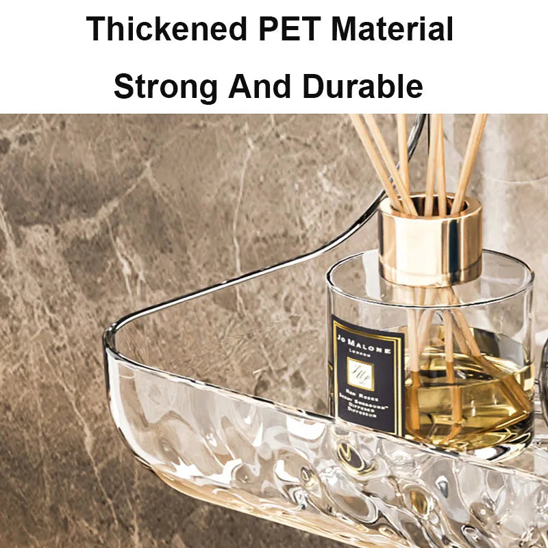 BowLift | Acrylix Pro | Acrylic Bathroom Shelf Without Drilling | Wall Mounted Shower Shelf | Cosmetic & Shampoo Holder | Transparent | 12×9×8 cm / 24×9×8 cm