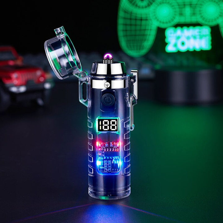 Windproof Double Arc Transparent Flashlight Lighter | Bowlift