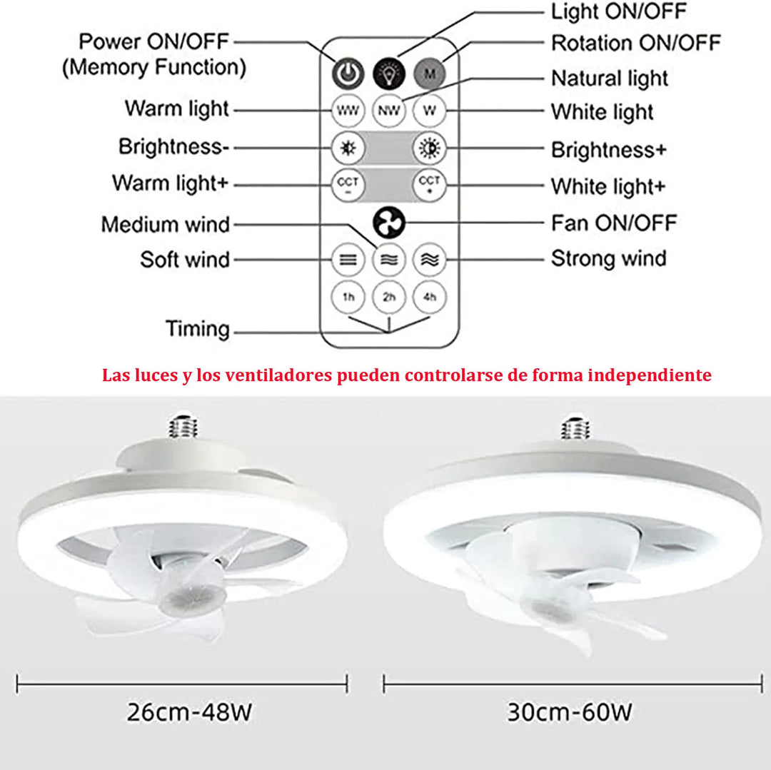 BowLift | 2 in 1 Swivel Fan LED Lamp