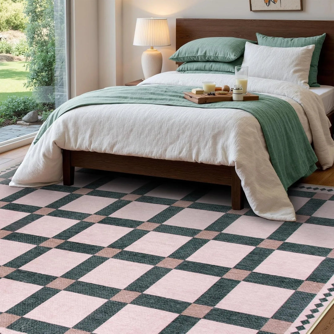 Plaid Fluffy Rug | Bowlift