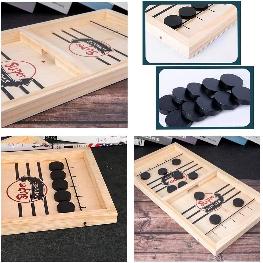 TimberHockey Game - Wooden Table Game for Father & Son Bowlift