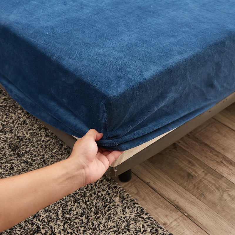 BowLift | Fitted Sheet Velura | Stretch Velvet | Soft & Warm | Mattress Protector for Winter